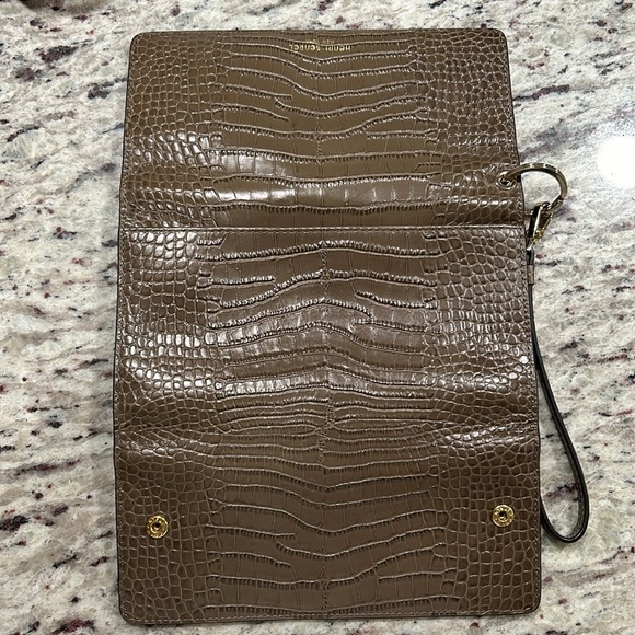 Henri Bendel Uptown Organic Wrist Wallet Clutch - Crocodile Light Brown - Picture 10 of 13